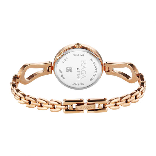 Titan Raga Champagne Dial Watch for Women-2727WM01