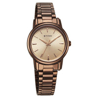 Jam Tangan Wanita Titan Karishma Quartz Analog Dail Bej Tali Keluli Tahan Karat Coklat (2760QM01)