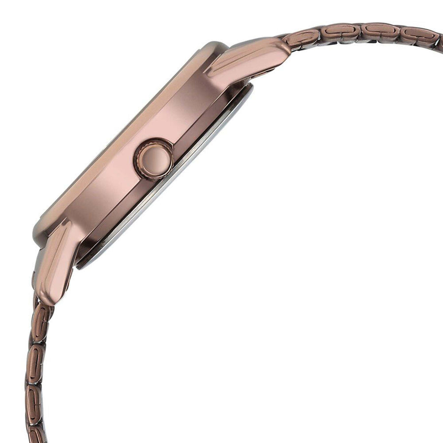 Jam Tangan Wanita Titan Karishma Quartz Analog Dail Bej Tali Keluli Tahan Karat Coklat (2760QM01)