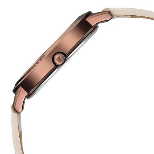 Titan Razzle Dazzle Quartz Analog Brown Dial Leather Strap Watch For Women (2764QL01)