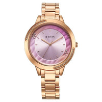 Titan Razzle Dazzle Quartz Analog Pink Dial Stainless Steel Strap Watch For Women (2764WM01)