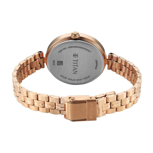 Titan Karishma Pink Dial Stainless Steel Strap Watch for Women