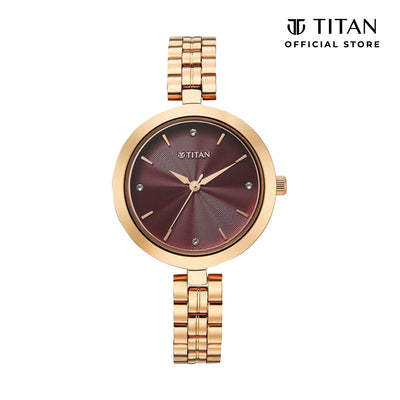 Titan Karishma Pink Dial Stainless Steel Strap Watch for Women