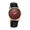 Sonata Eternia Maroon Dial Leather Strap Watch for Men