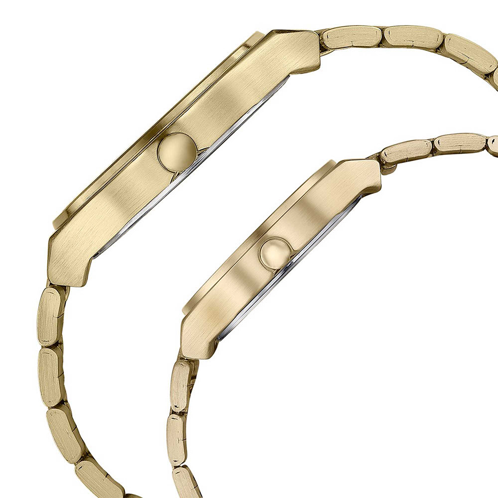 Sonata Wedding Edit Black Dial Stainless Steel Strap Watch for Pair