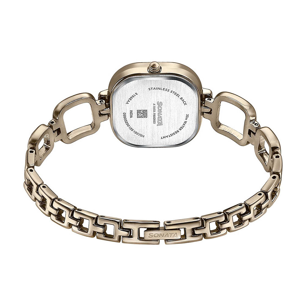 Sonata Colors of Earth Brown Dial Metal Strap Watch for Women