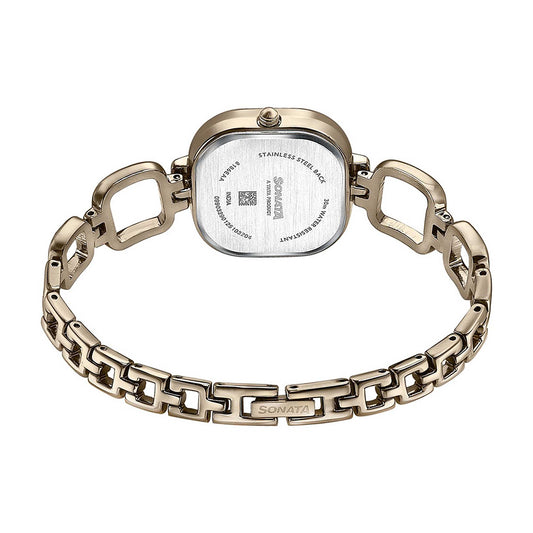 Sonata Colors of Earth Brown Dial Metal Strap Watch for Women