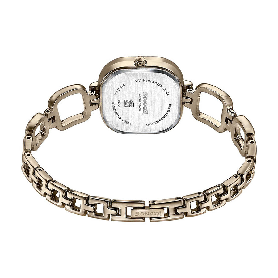 Sonata Colors of Earth Brown Dial Metal Strap Watch for Women