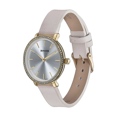 Sonata Wedding Edit Silver Dial Stainless Steel Strap Watch for Women