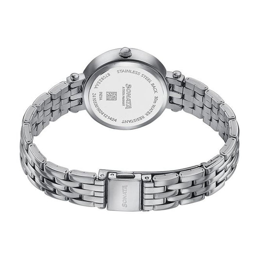 Sonata Wedding Edit Pink Dial Stainless Steel Strap Watch for Women