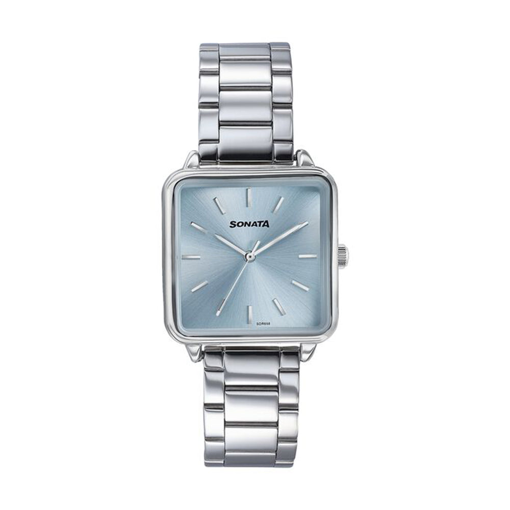 Sonata Wedding Edit Blue Dial Stainless Steel Strap Watch for Women
