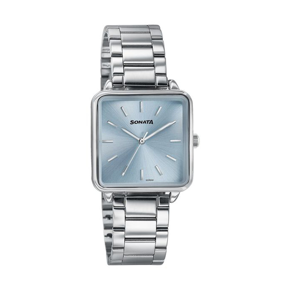 Sonata Wedding Edit Blue Dial Stainless Steel Strap Watch for Women