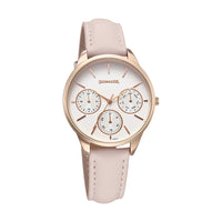 Sonata Eternia Silver Dial Leather Strap Watch for Women