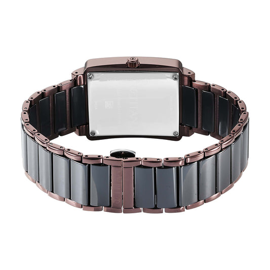 Titan Regalia Shaped Ceramic Black Dial Steel & Ceramic Strap Watch for Men