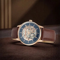 Titan Automatics Blue Dial Automatic Leather Strap watch for Men (90110WL02)