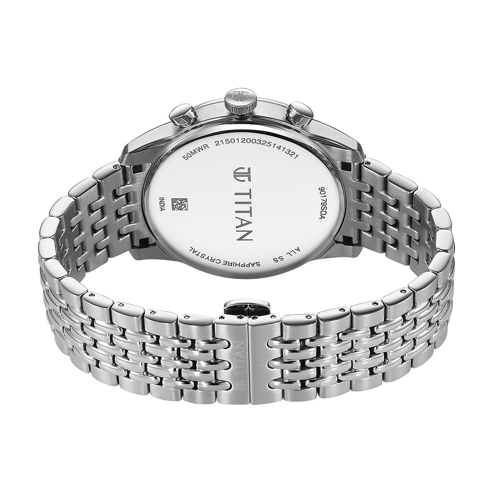 Titan Micromotors Green Dial Stainless Steel Strap Watch for Men