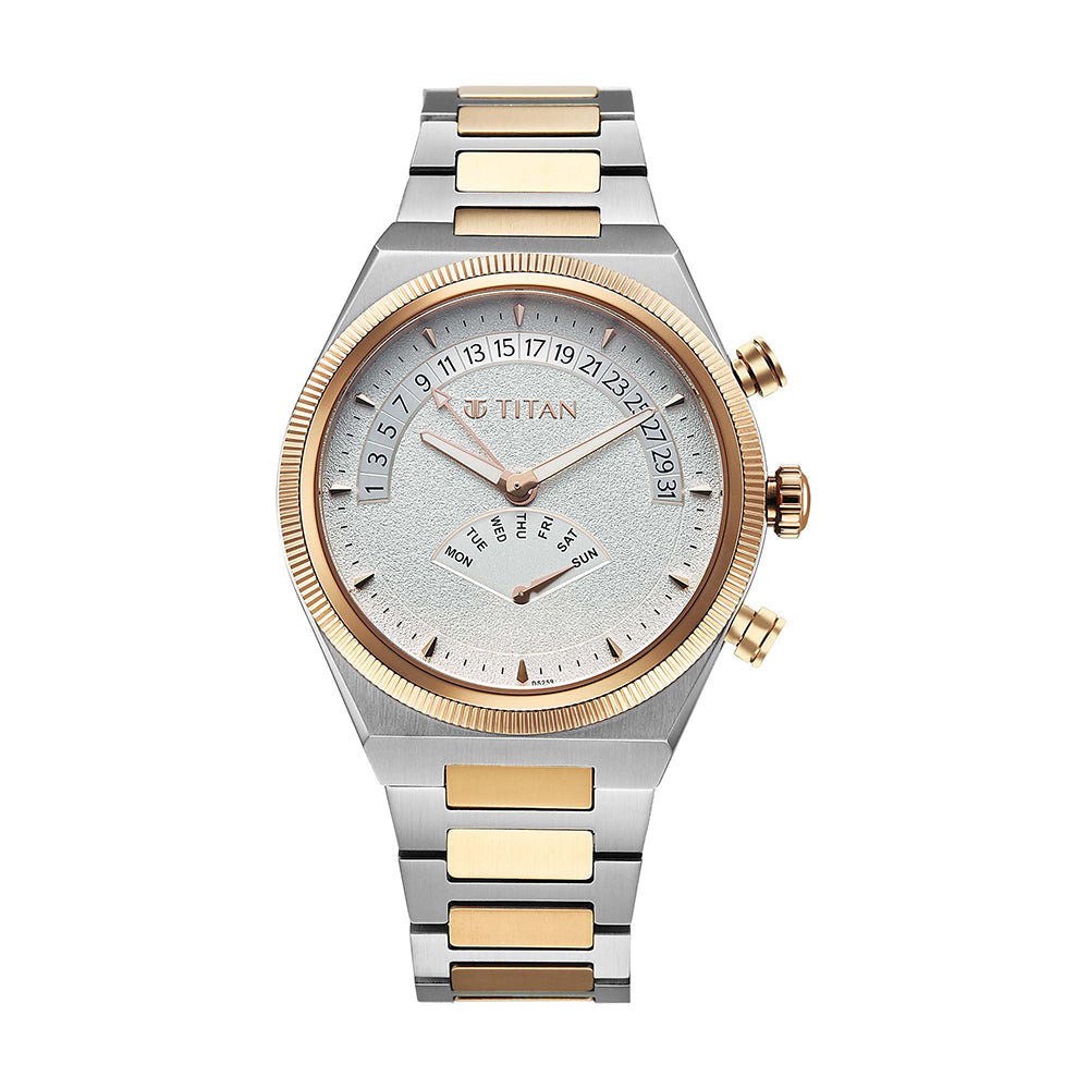 Titan Micromotors Silver Dial Stainless Steel Strap Watch for Men