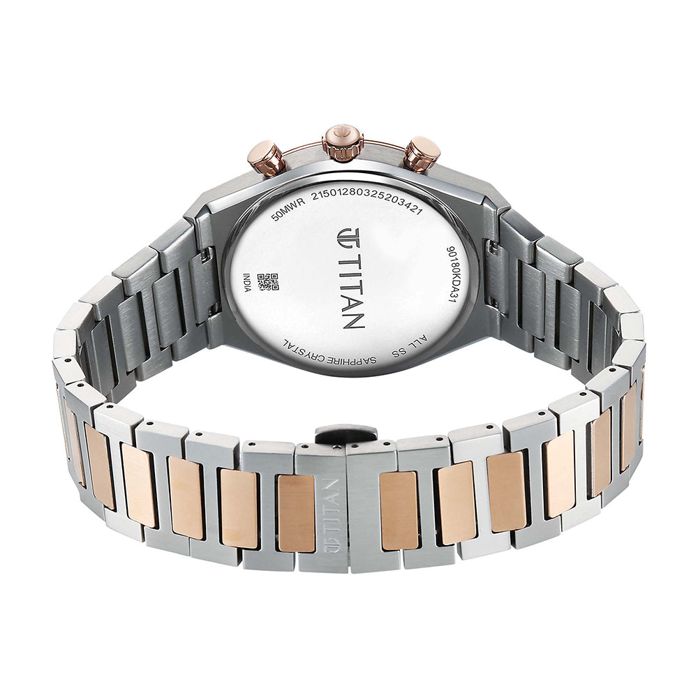 Titan Micromotors Silver Dial Stainless Steel Strap Watch for Men