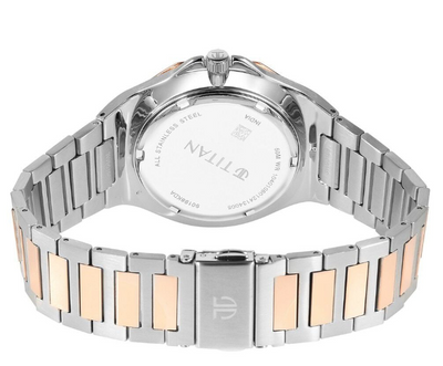 Titan Classic Slim Multifunction Bicolor Stainless Steel Strap Watch For Men