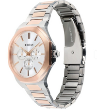 Titan Classic Slim Multifunction Bicolor Stainless Steel Strap Watch For Men