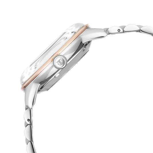 Titan Weekender Concealed Automatic White Dial Stainless Steel Strap Watch for Men