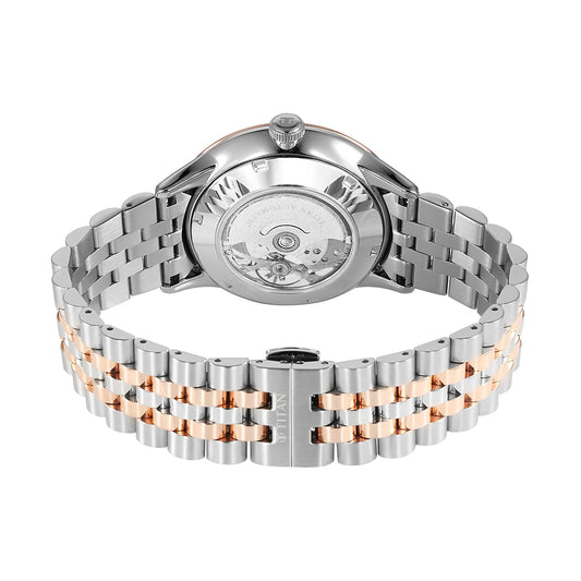 Titan Weekender Concealed Automatic White Dial Stainless Steel Strap Watch for Men