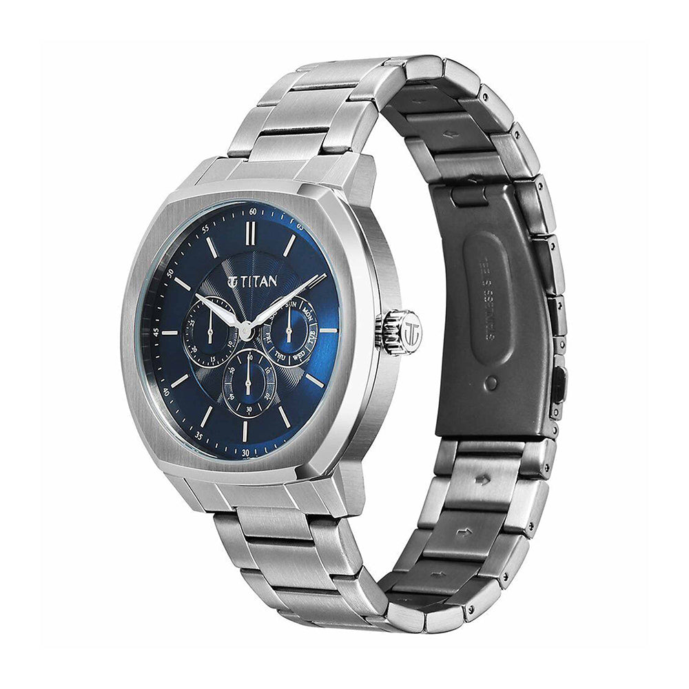 Titan Regalia Arc Blue Dial Stainless Steel Strap Watch for Men