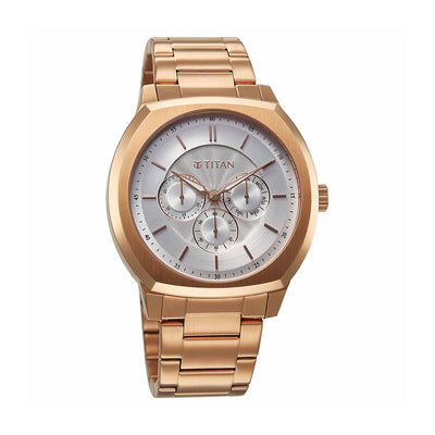 Titan Regalia Arc Silver Dial Stainless Steel Strap Watch for Men