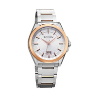 Titan Classique Big Date Silver Dial Stainless Steel Strap Watch for Men