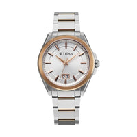 Titan Classique Big Date Silver Dial Stainless Steel Strap Watch for Men