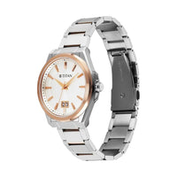 Titan Classique Big Date Silver Dial Stainless Steel Strap Watch for Men