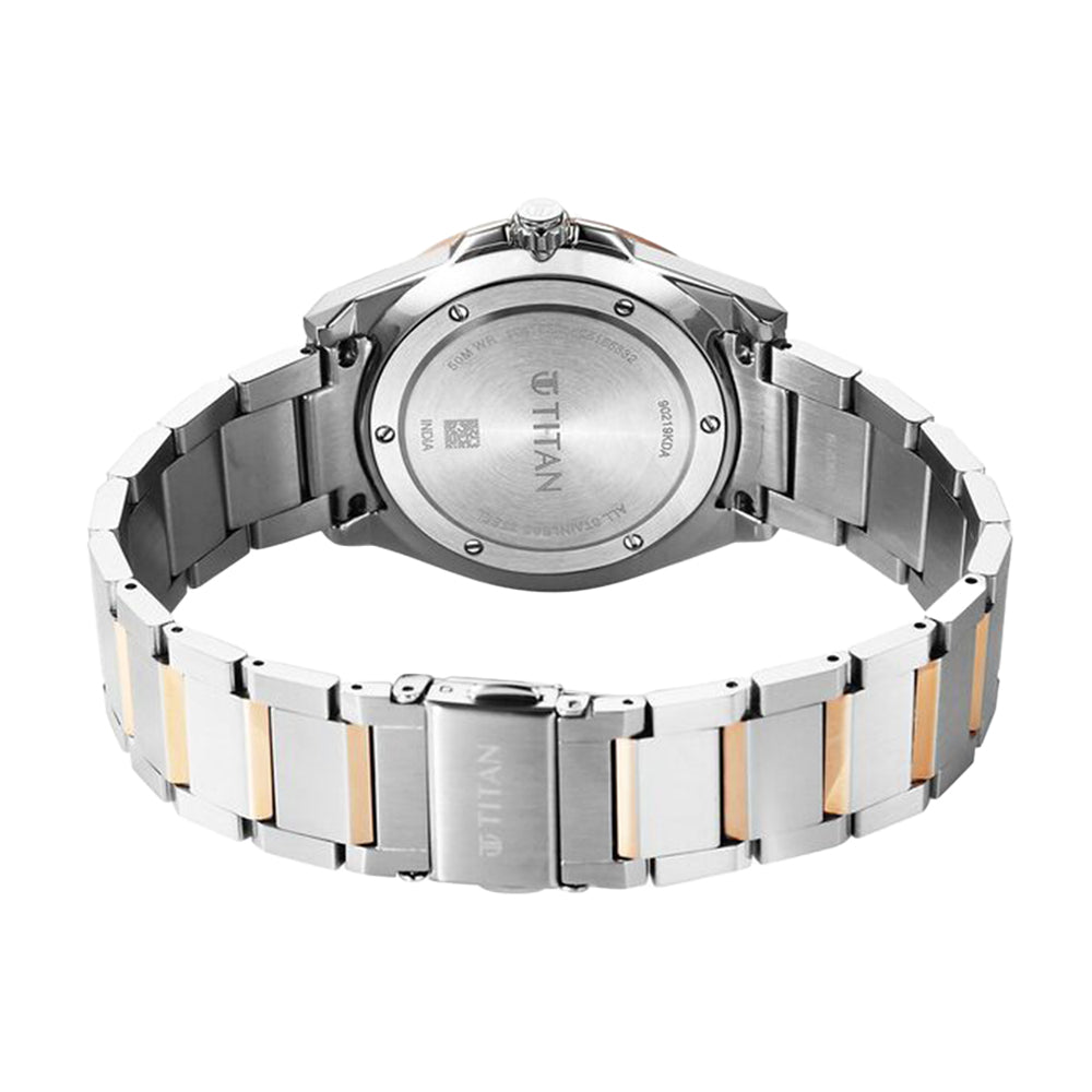 Titan Classique Big Date Silver Dial Stainless Steel Strap Watch for Men