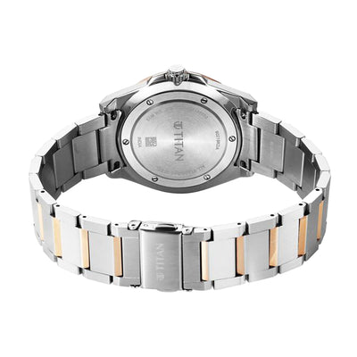 Titan Classique Big Date Silver Dial Stainless Steel Strap Watch for Men