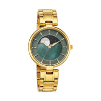 Titan Noor Collection Green Dial Stainless Steel Strap Watch for Women