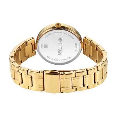 Titan Noor Collection Green Dial Stainless Steel Strap Watch for Women