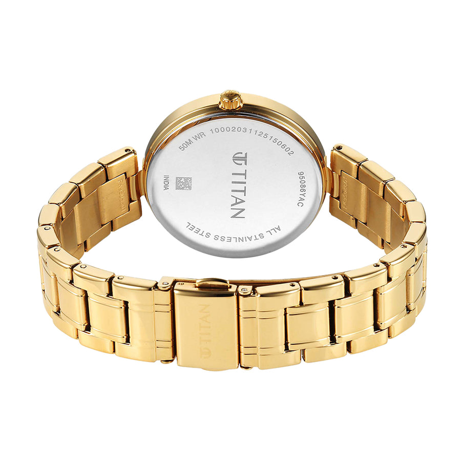 Titan Noor Collection Green Dial Stainless Steel Strap Watch for Women