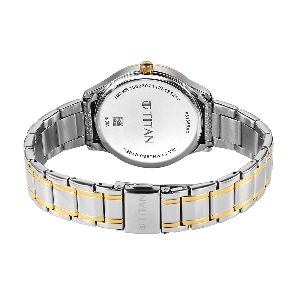 Titan Noor Collection Green Dial Stainless Steel Strap Watch for Women