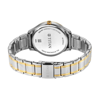 Titan Noor Collection Green Dial Stainless Steel Strap Watch for Women