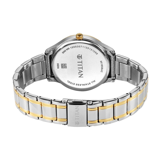Titan Noor Collection Green Dial Stainless Steel Strap Watch for Women