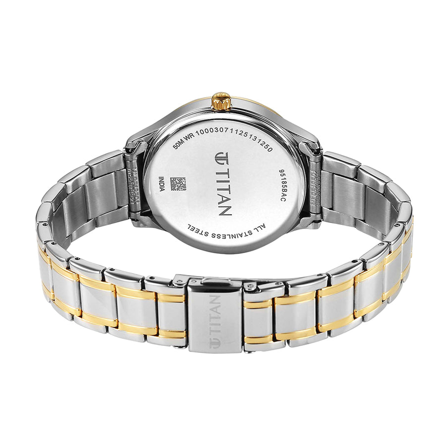 Titan Noor Collection Green Dial Stainless Steel Strap Watch for Women
