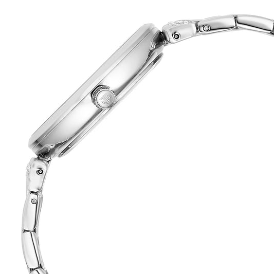 Titan Purple Style Up Quartz Analog Mother of Pearl Dial Stainless Steel Strap Watch for Women