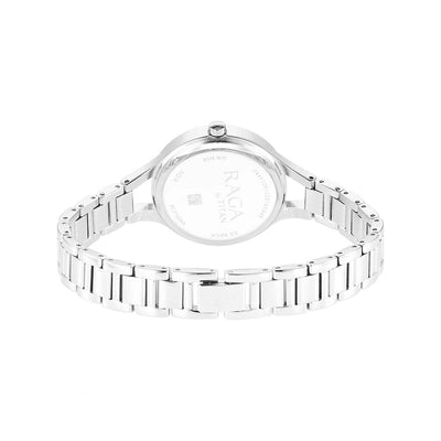 Jam Tangan Tali Logam Titan Raga Stowstopper Mother of Pearl Dial untuk Wanita