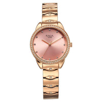 Jam Tangan Tali Logam Titan Raga Showstopper Quartz Dail Merah Jambu untuk Wanita