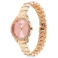 Jam Tangan Tali Logam Titan Raga Showstopper Quartz Dail Merah Jambu untuk Wanita
