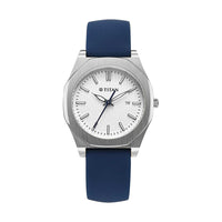 Titan Quartz White Dial Silicone Strap Watch for Women