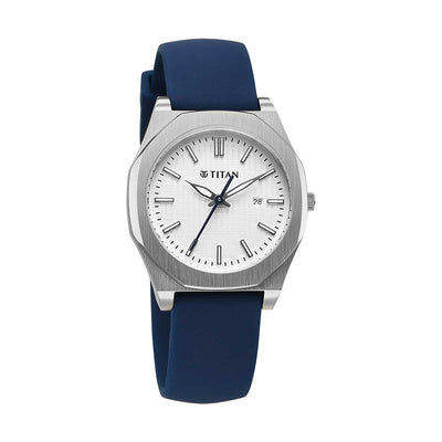Titan Quartz White Dial Silicone Strap Watch for Women
