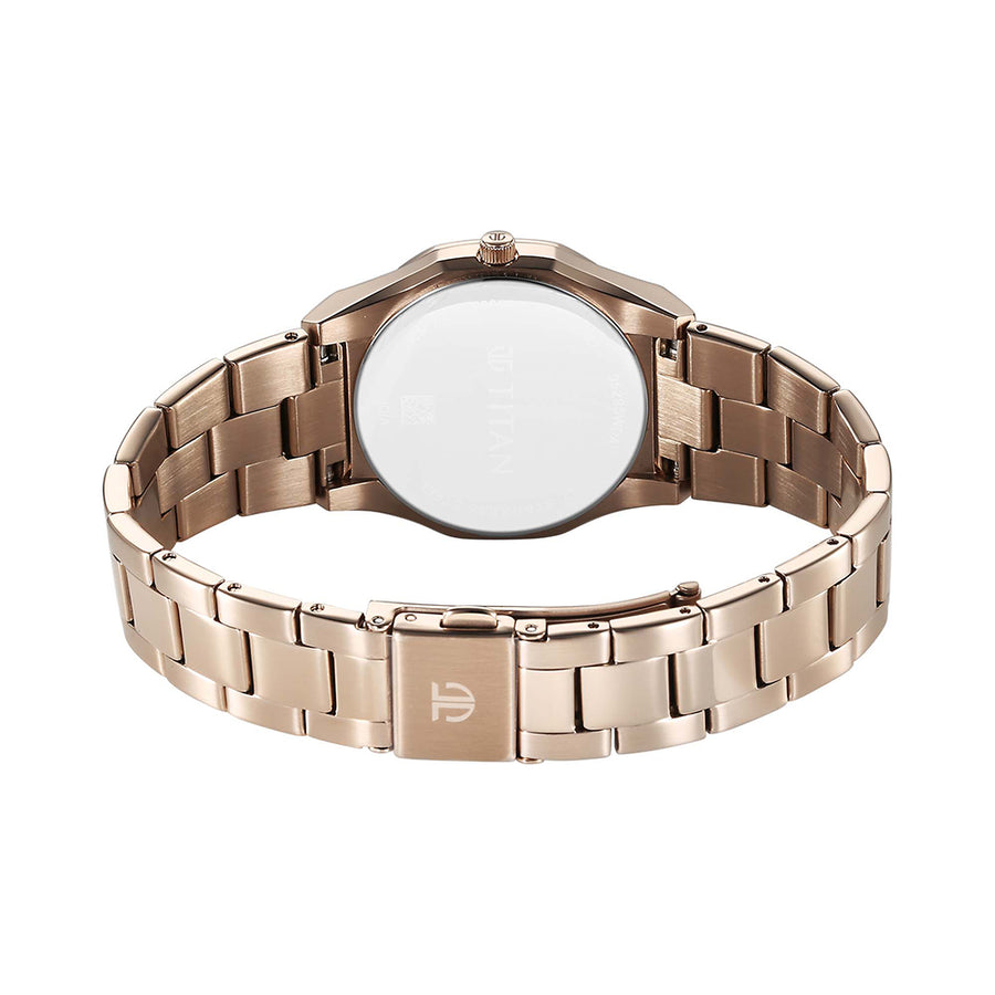 Titan Workday Wonders Mother of Pearl Dial Stainless Steel Strap Watch for Women