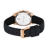 Titan Workday Wonders Black Dial Leather Strap Watch for Women