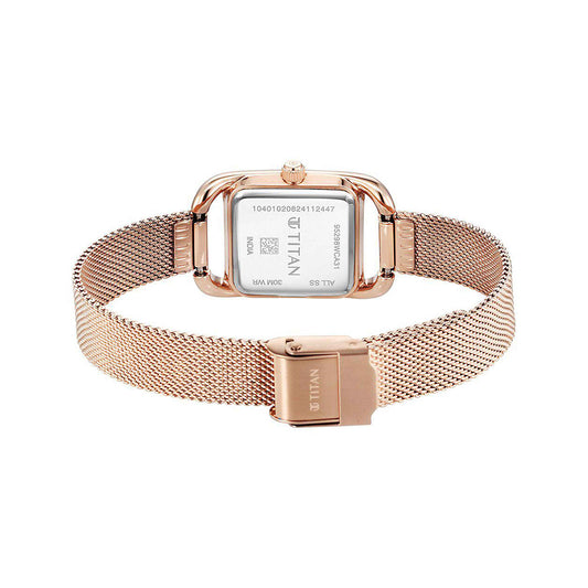 Titan Horizon Pink Dial Stainless Steel Strap Watch for Women