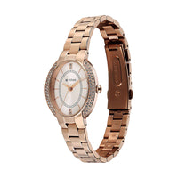 Titan Metro Rose Gold Dial Stainless Steel Strap Watch for Women